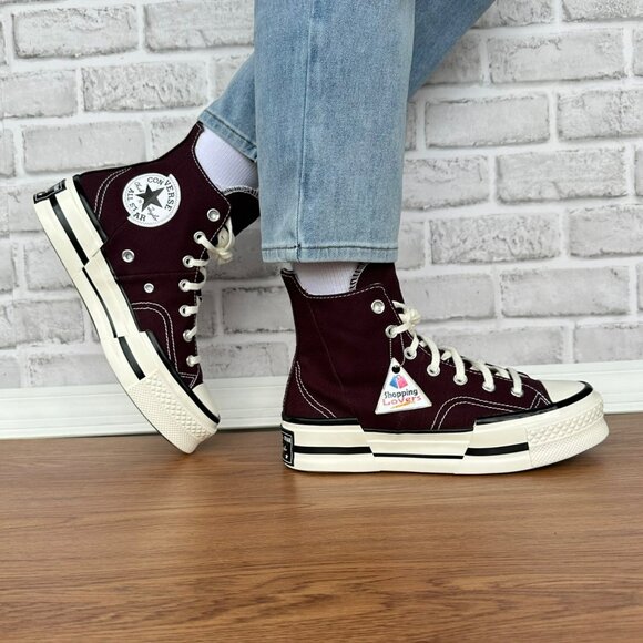 ⭐Converse Chuck 70 Plus High Top Platform Size 8 Women's Shoes Burgundy A12893C - Picture 1 of 13